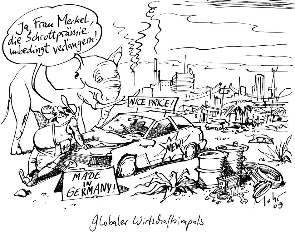 Globaler Wirtschaftsimpuls (s/w)
