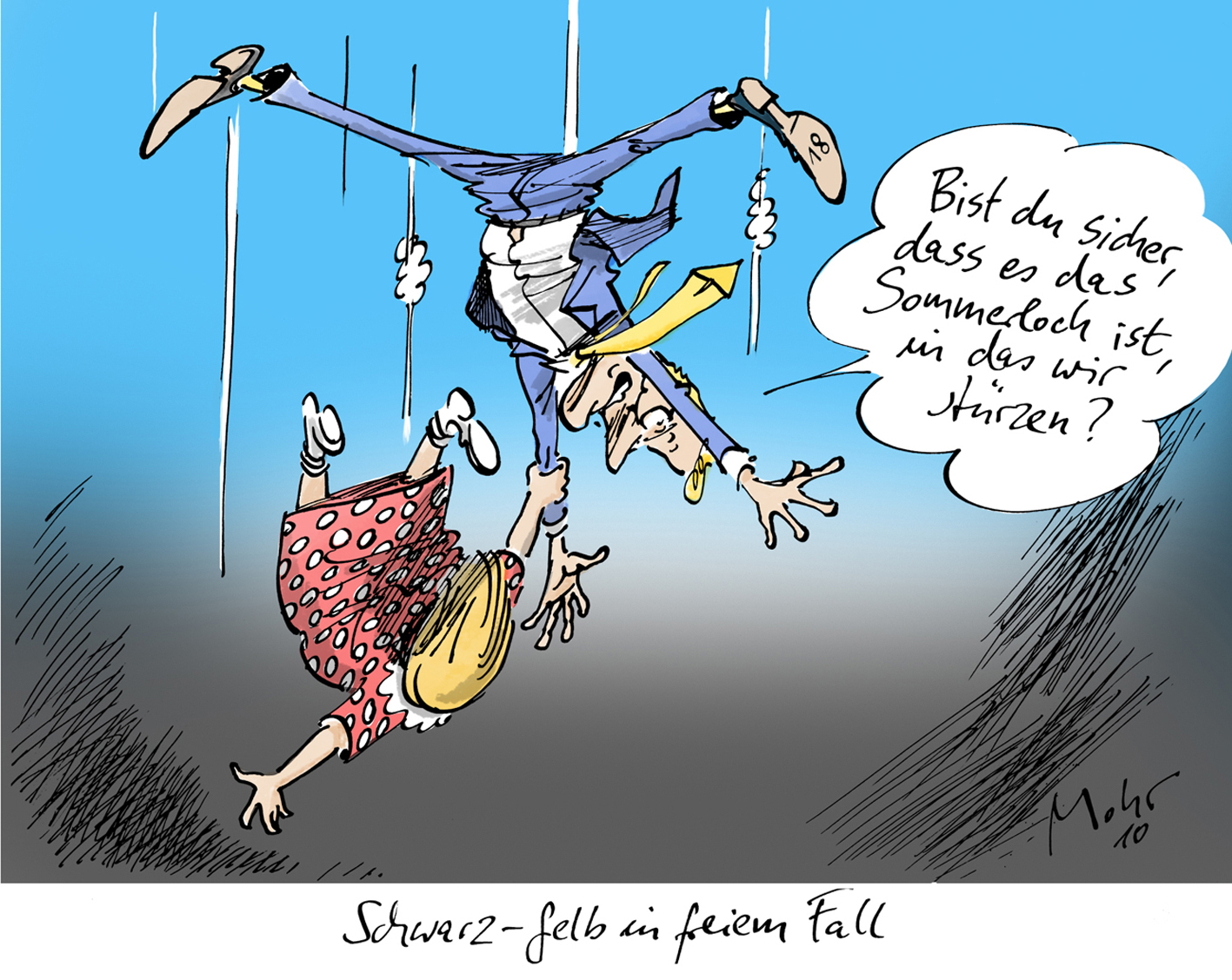 Schwarz-Gelb in freiem Fall