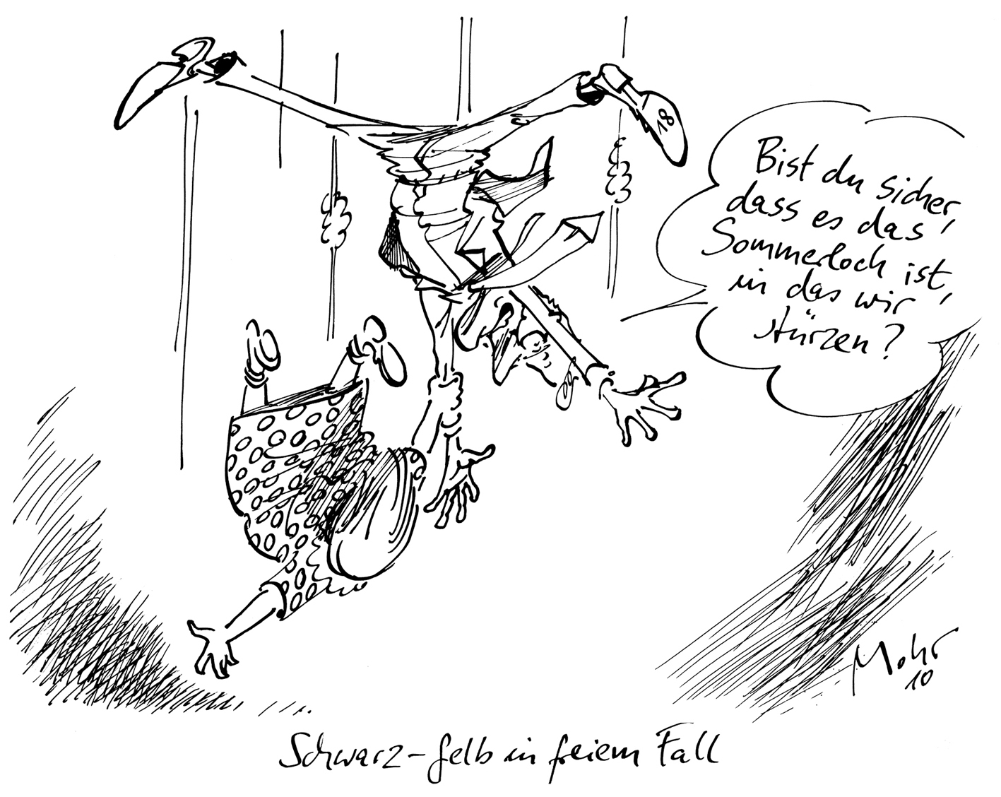 Schwarz-Gelb in freiem Fall