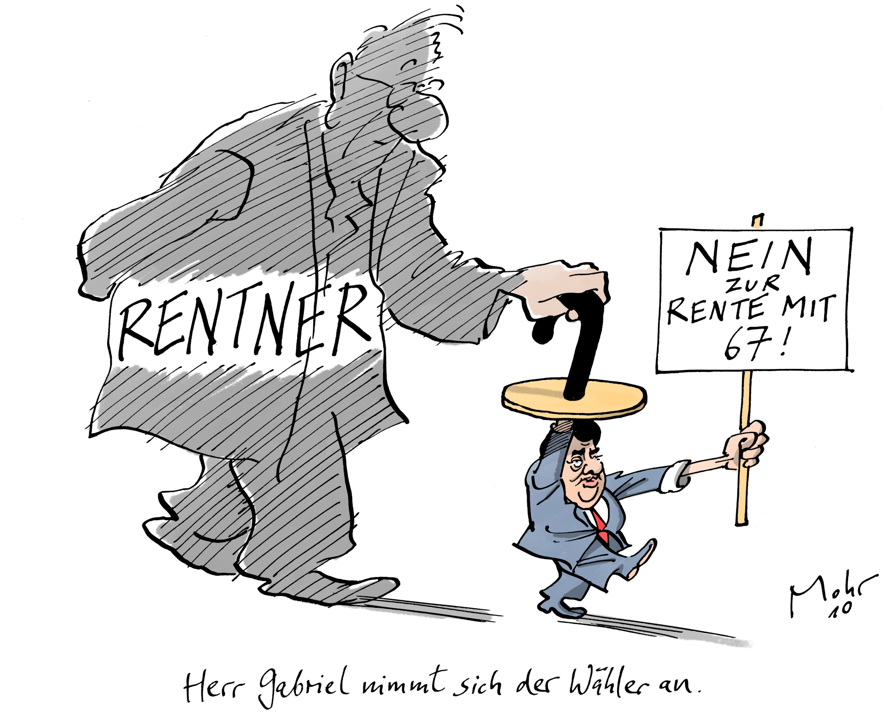Herr Gabriel nimmt sich der Wähler an.