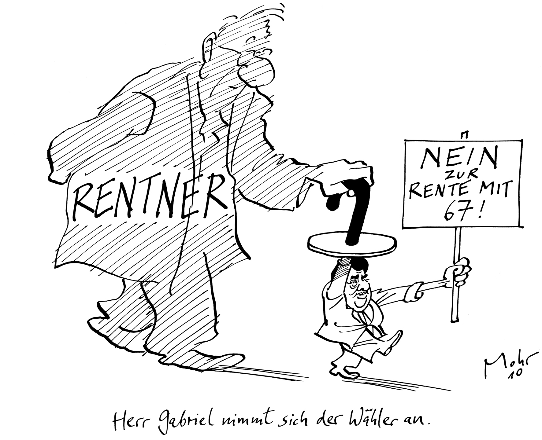 Herr Gabriel nimmt sich der Wähler an.