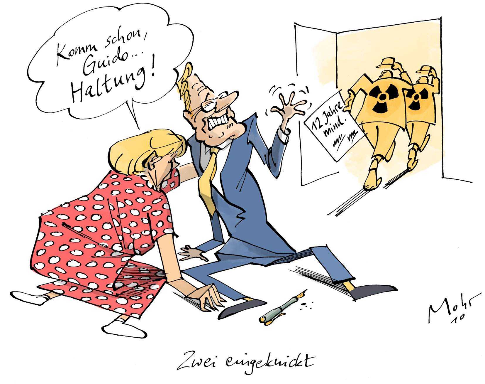 Zwei eingeknickt
