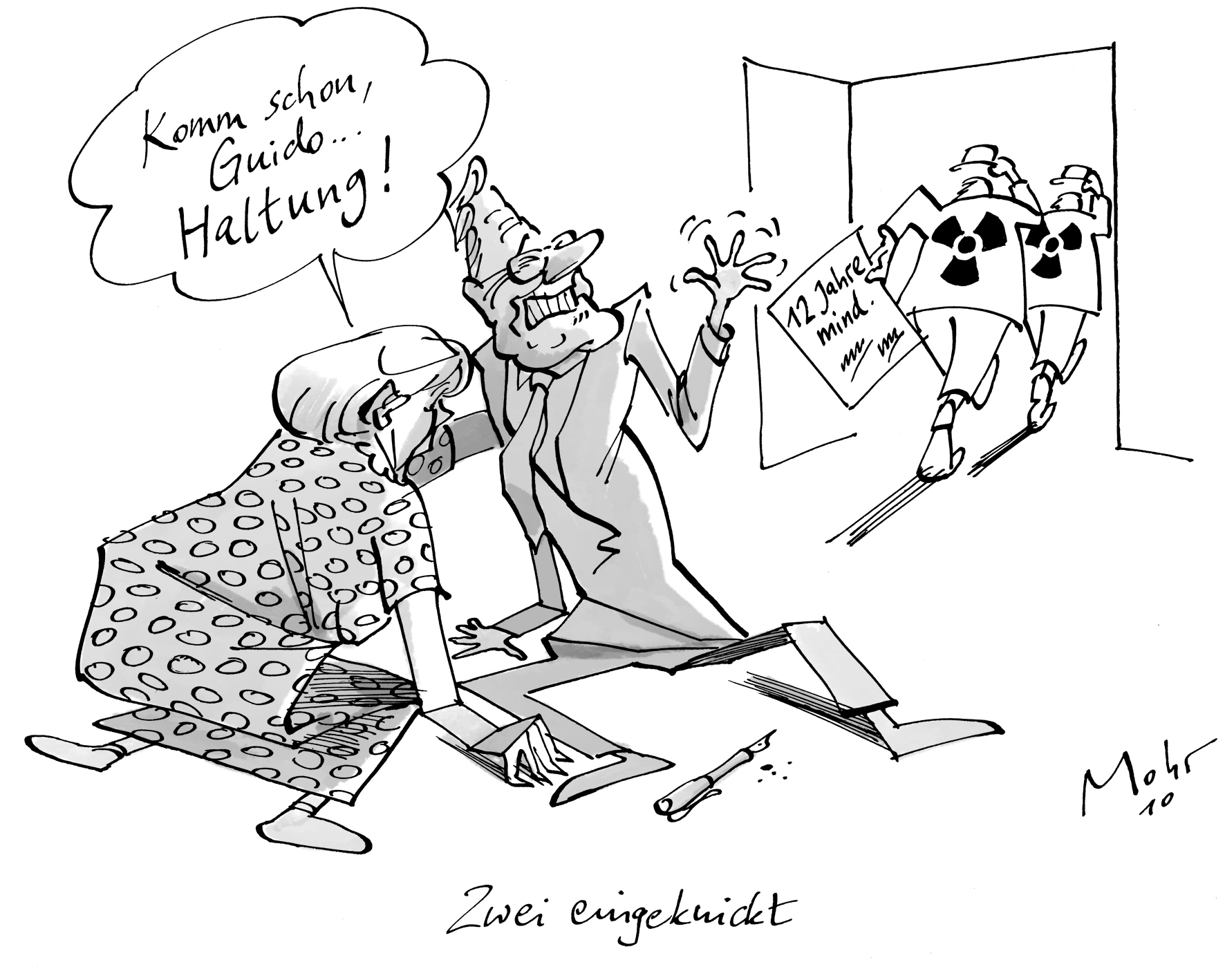 Zwei eingeknickt