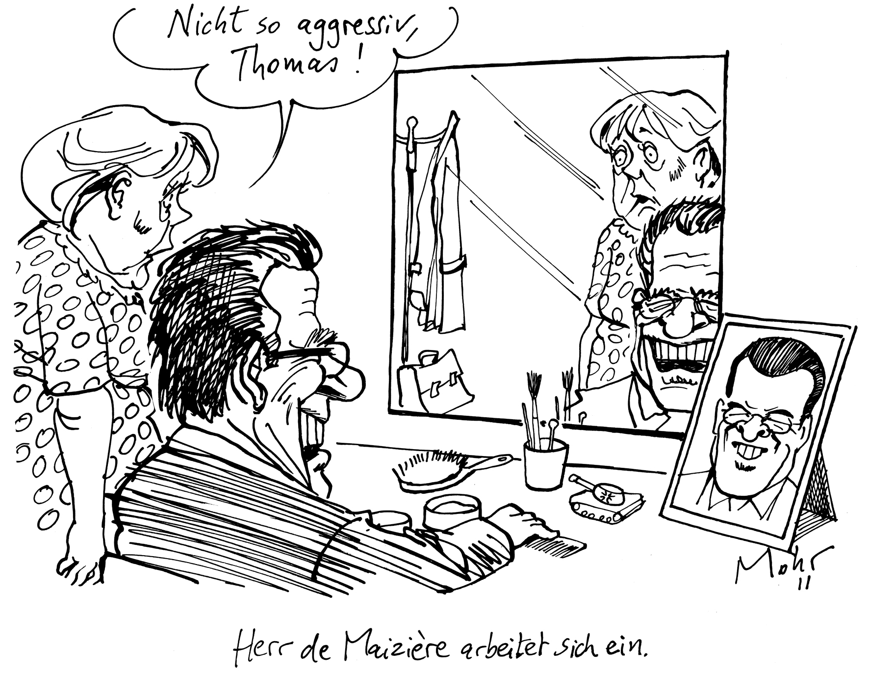 Herr de Maizière arbeitet sich ein.