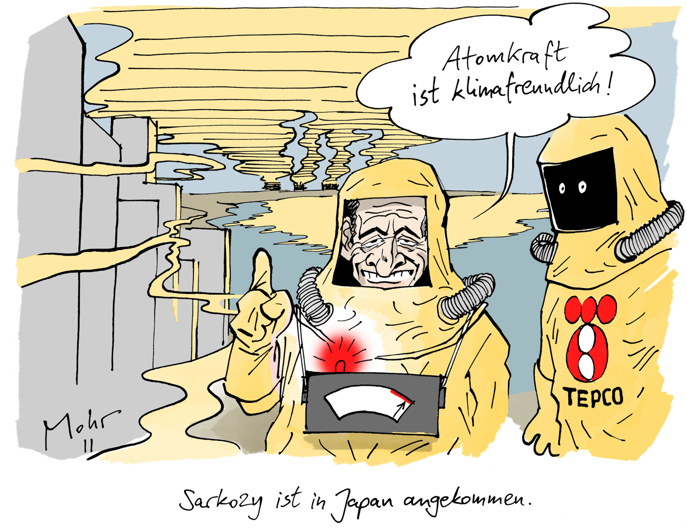 Sarkozy ist in Japan angekommen.