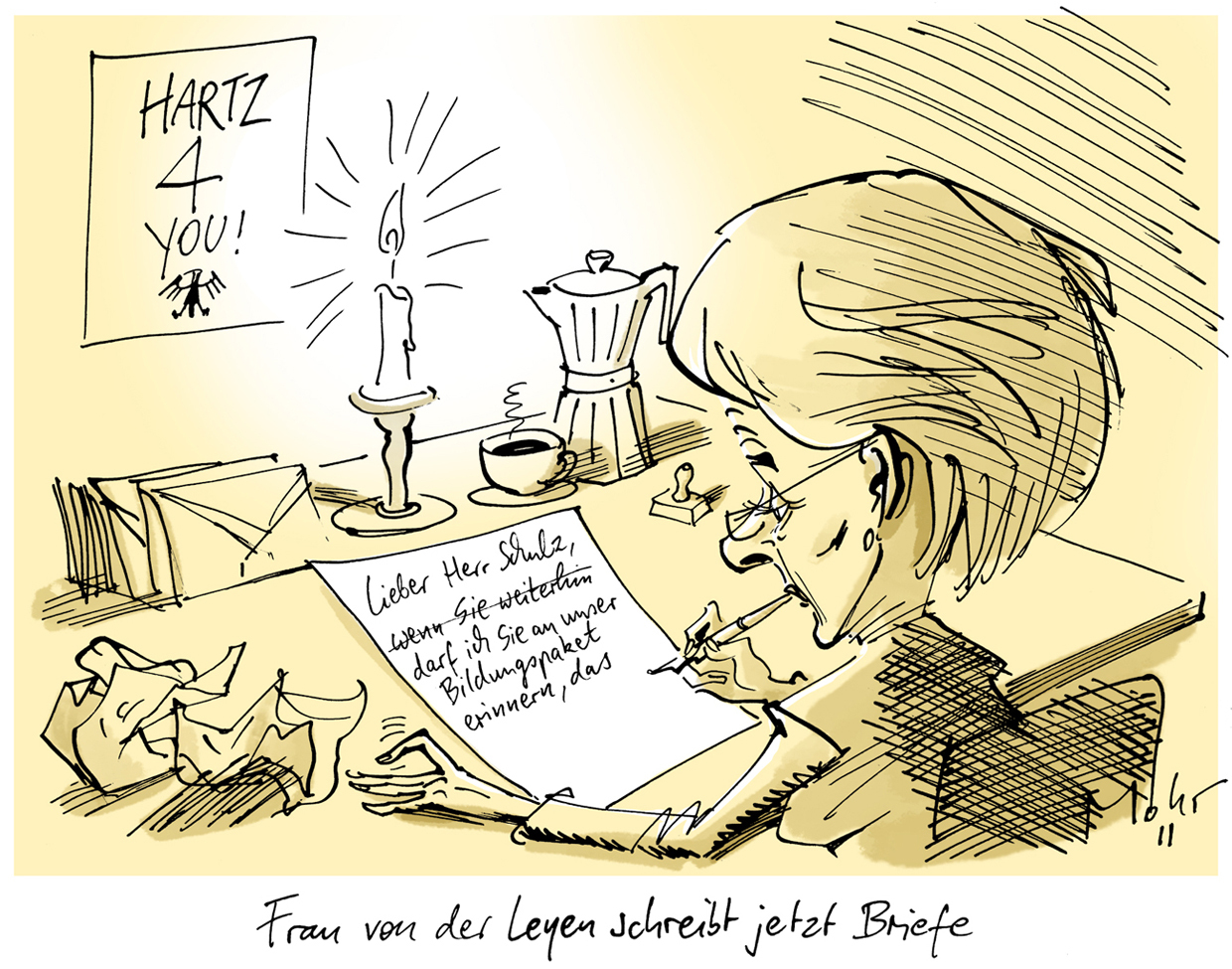 Frau von der Leyen schreibt jetzt Briefe