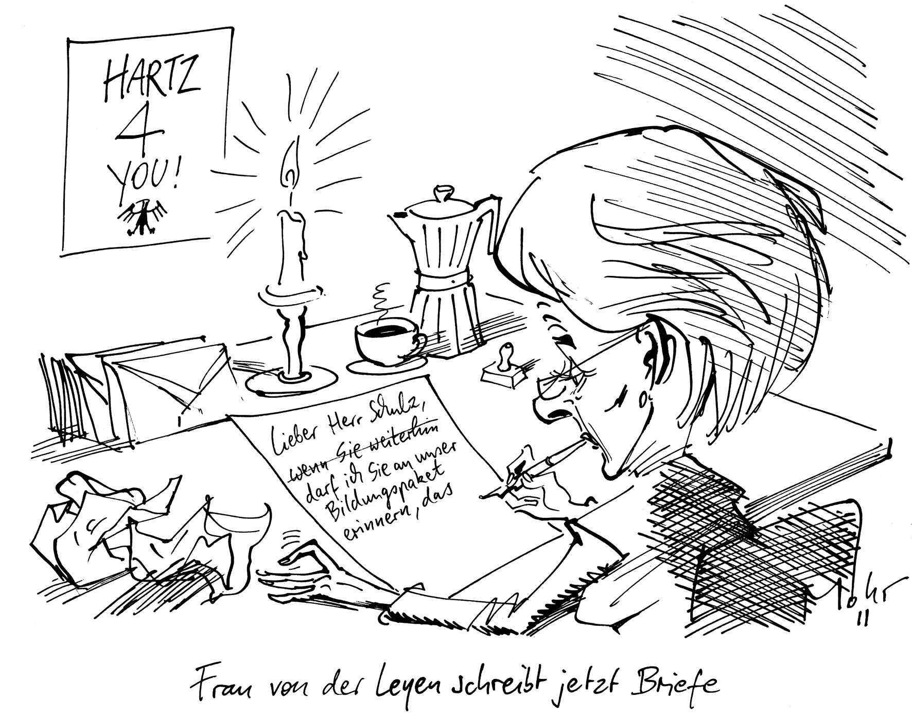 Frau von der Leyen schreibt jetzt Briefe