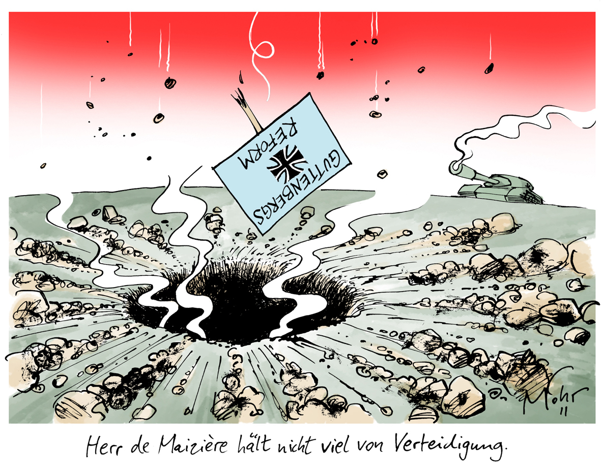 Herr de Maizière hält nicht viel von Verteidigung.