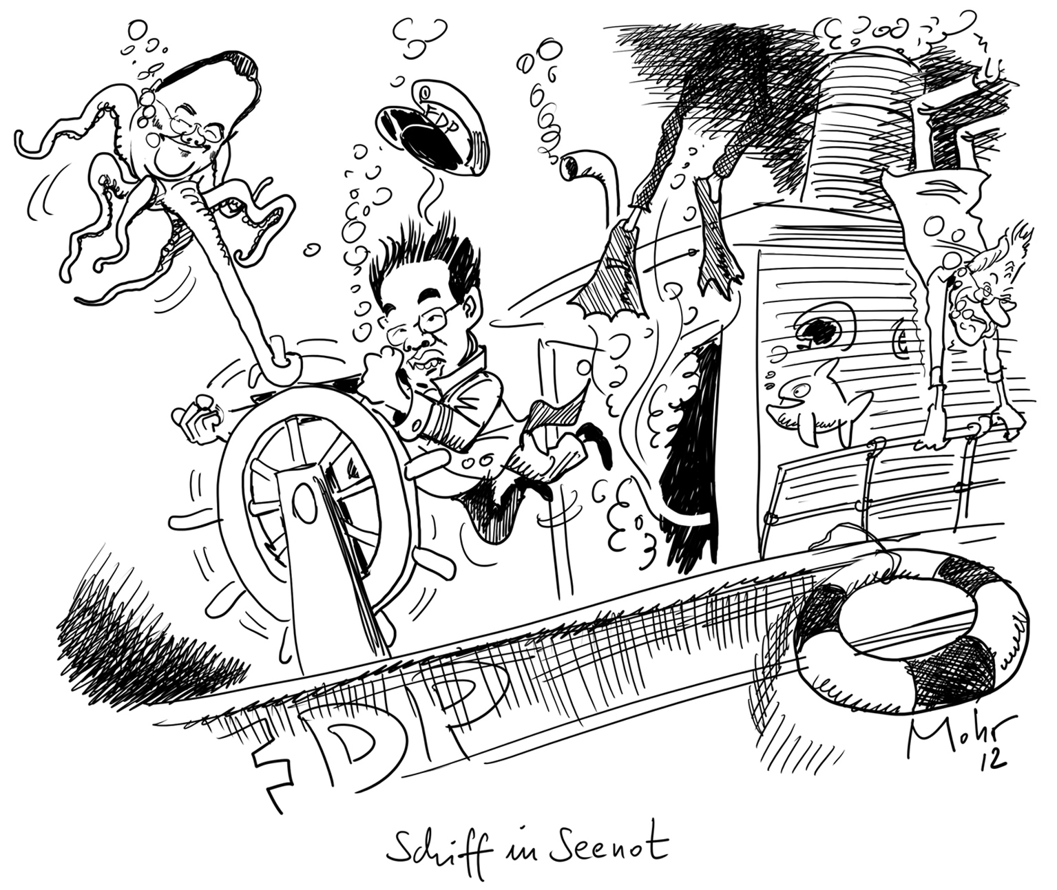Schiff in Seenot