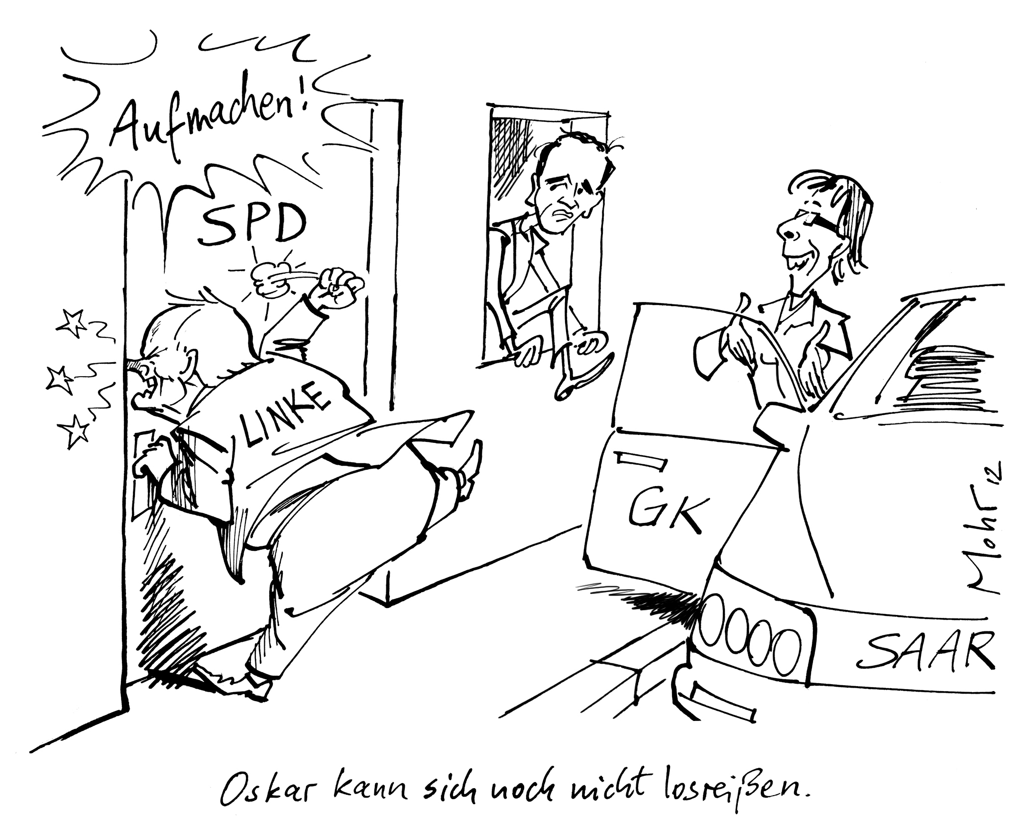 Oskar kann sich noch nicht losreißen.