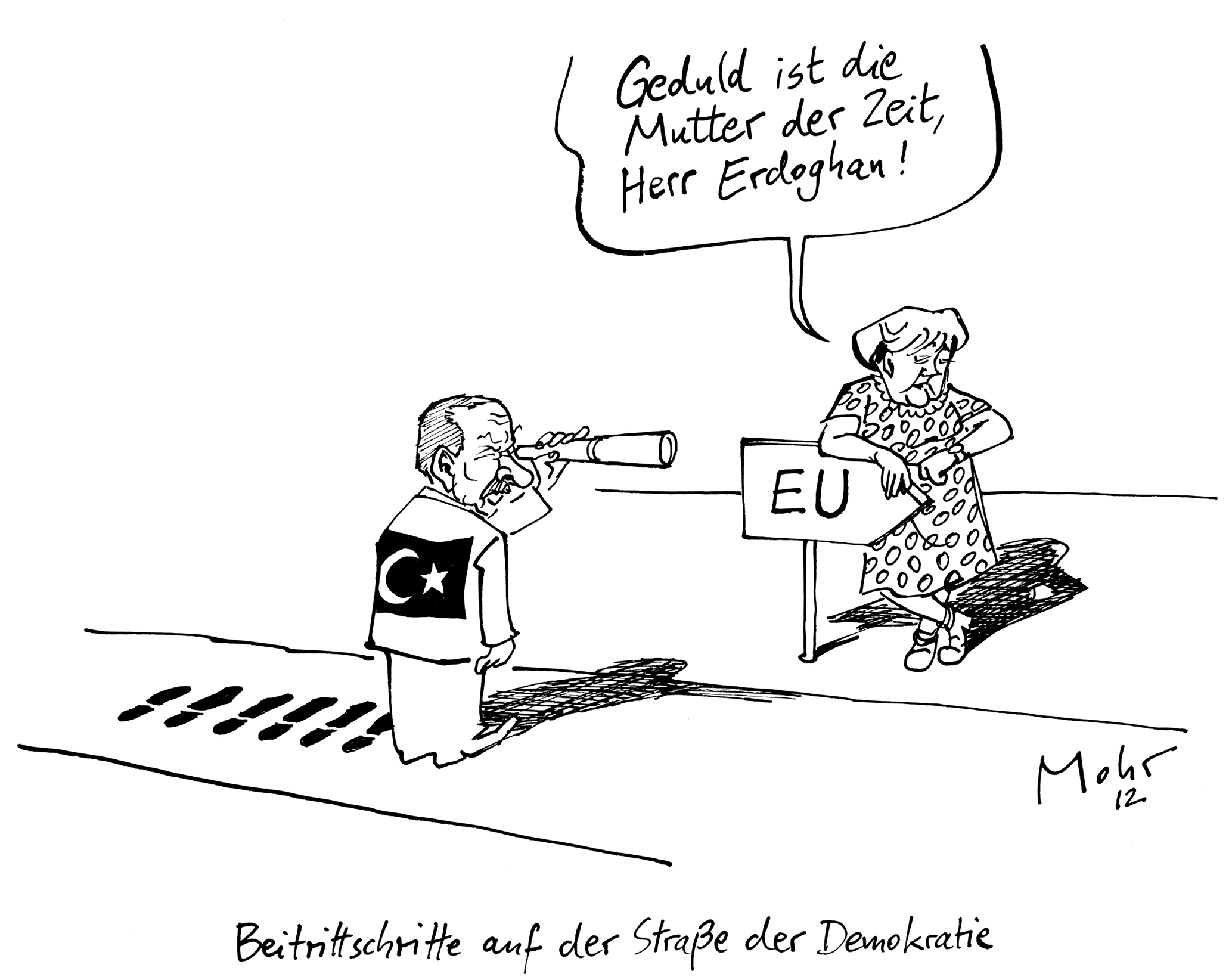 Beitrittschritte auf der Straße der Demokratie