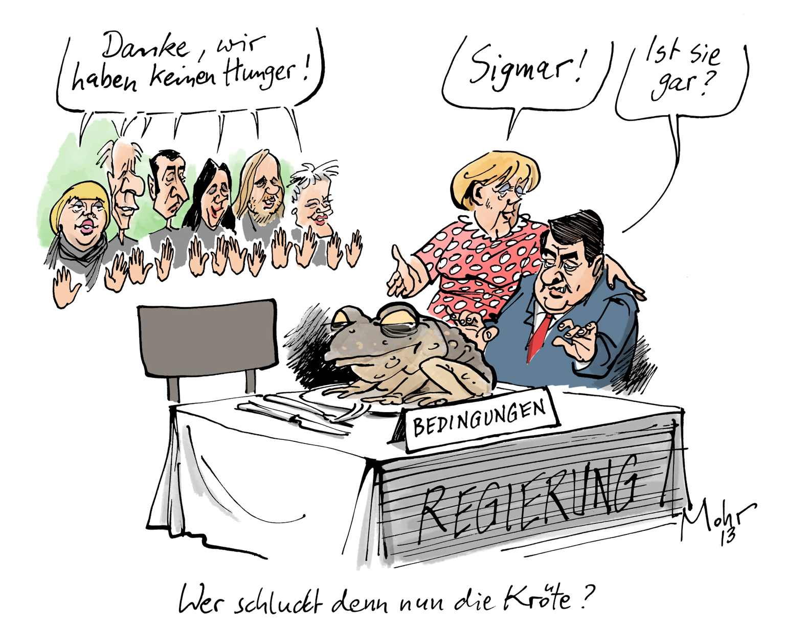 Wer schluckt denn nun die Kröte?