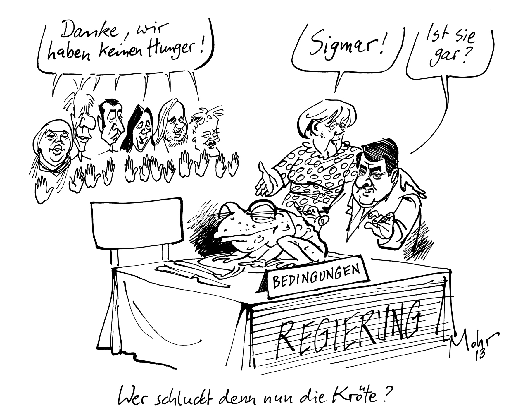 Wer schluckt denn nun die Kröte?