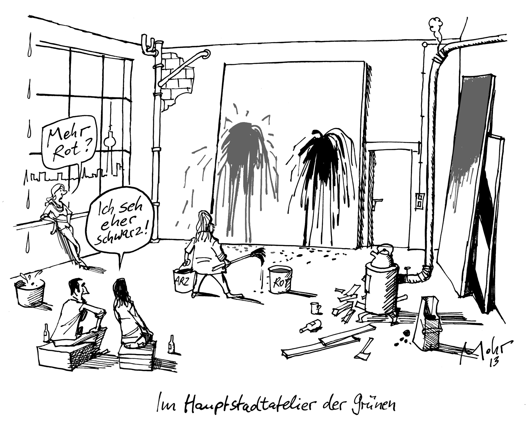 Im Hauptstadtatelier der Grünen