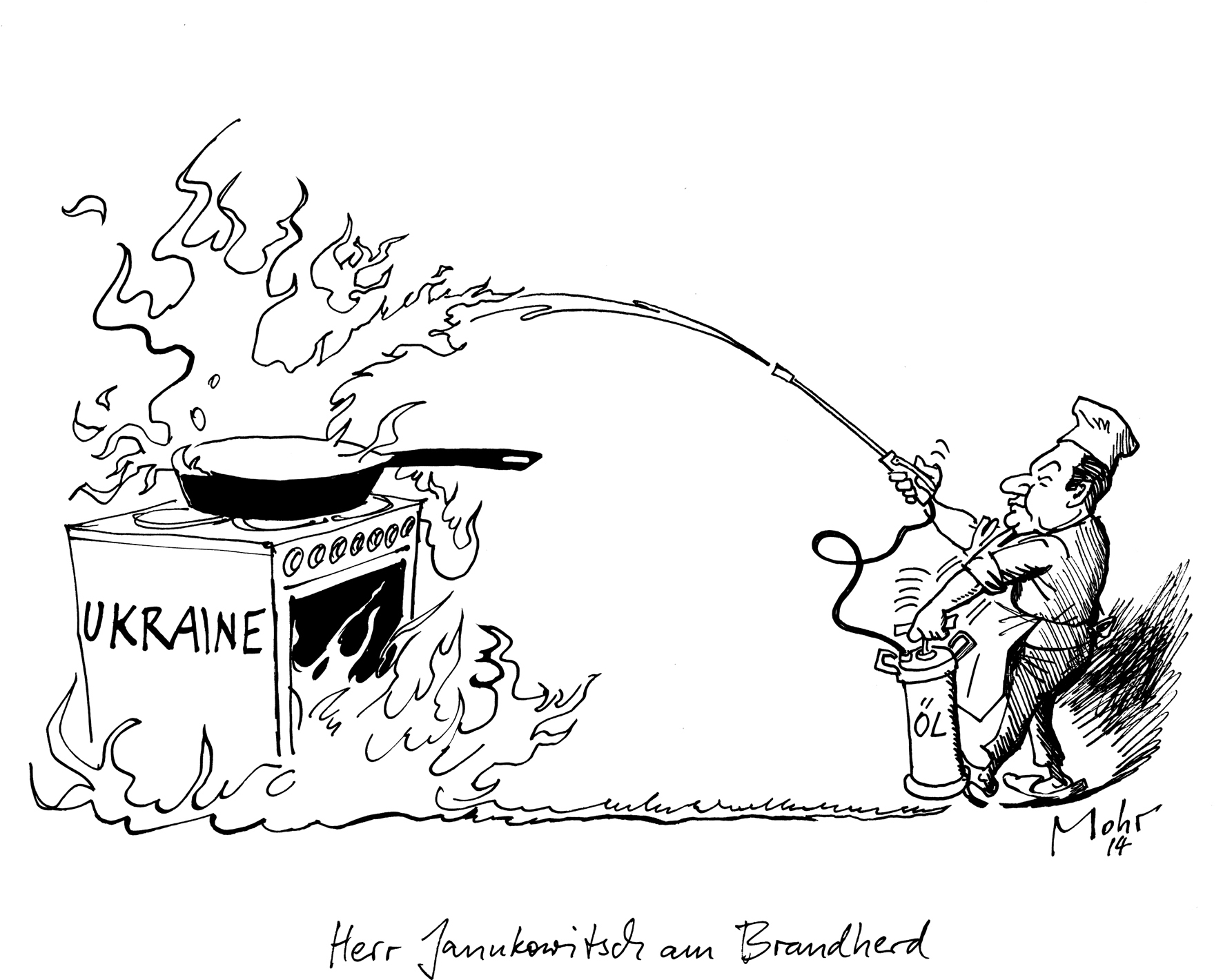 Herr Janukowitsch am Brandherd