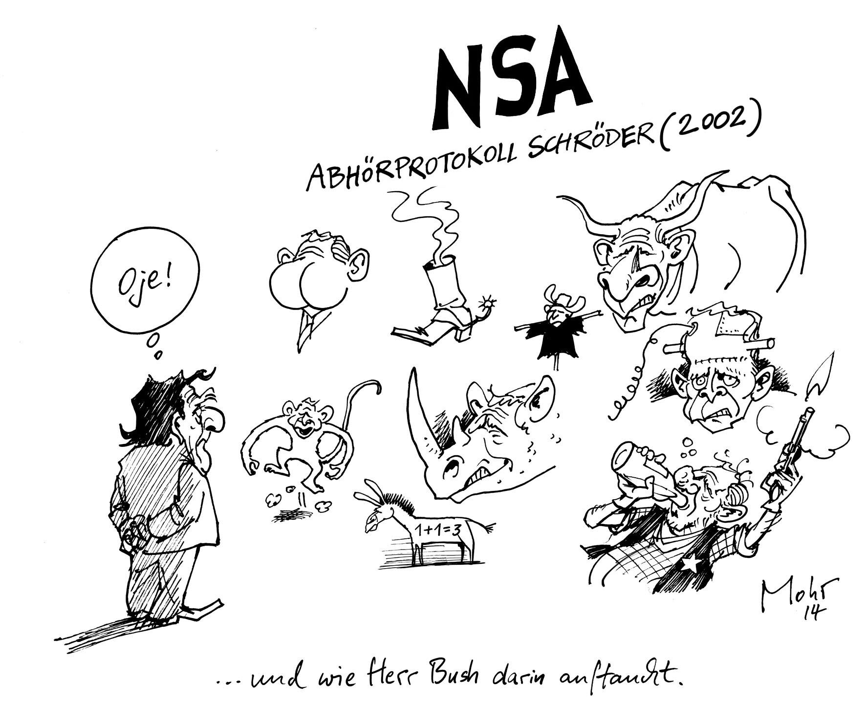 ... und wie Herr Bush darin auftaucht.