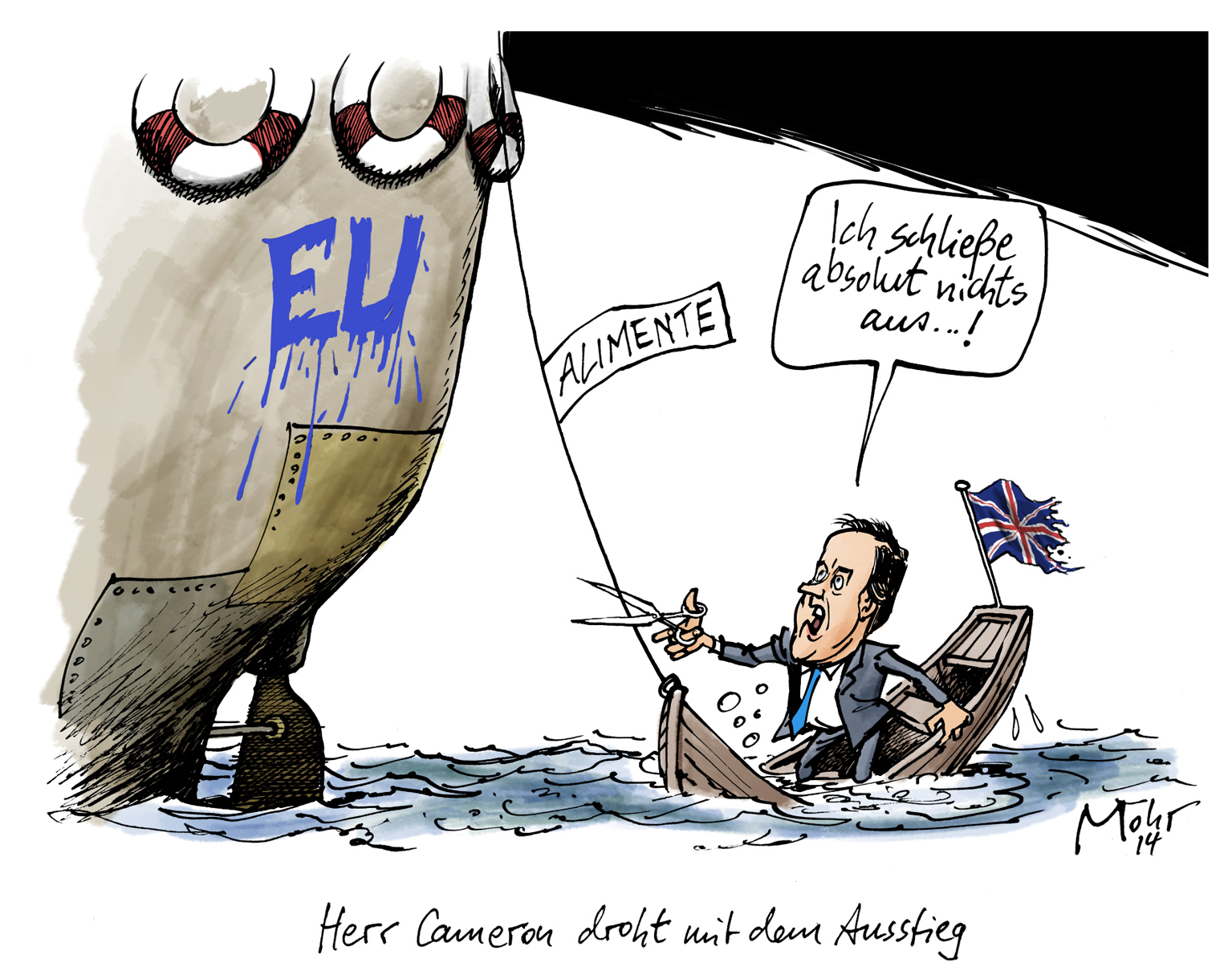 Herr Cameron droht mit dem Ausstieg