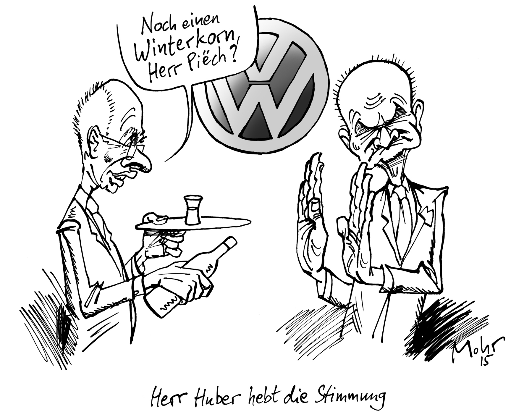 Herr Huber hebt die Stimmung
