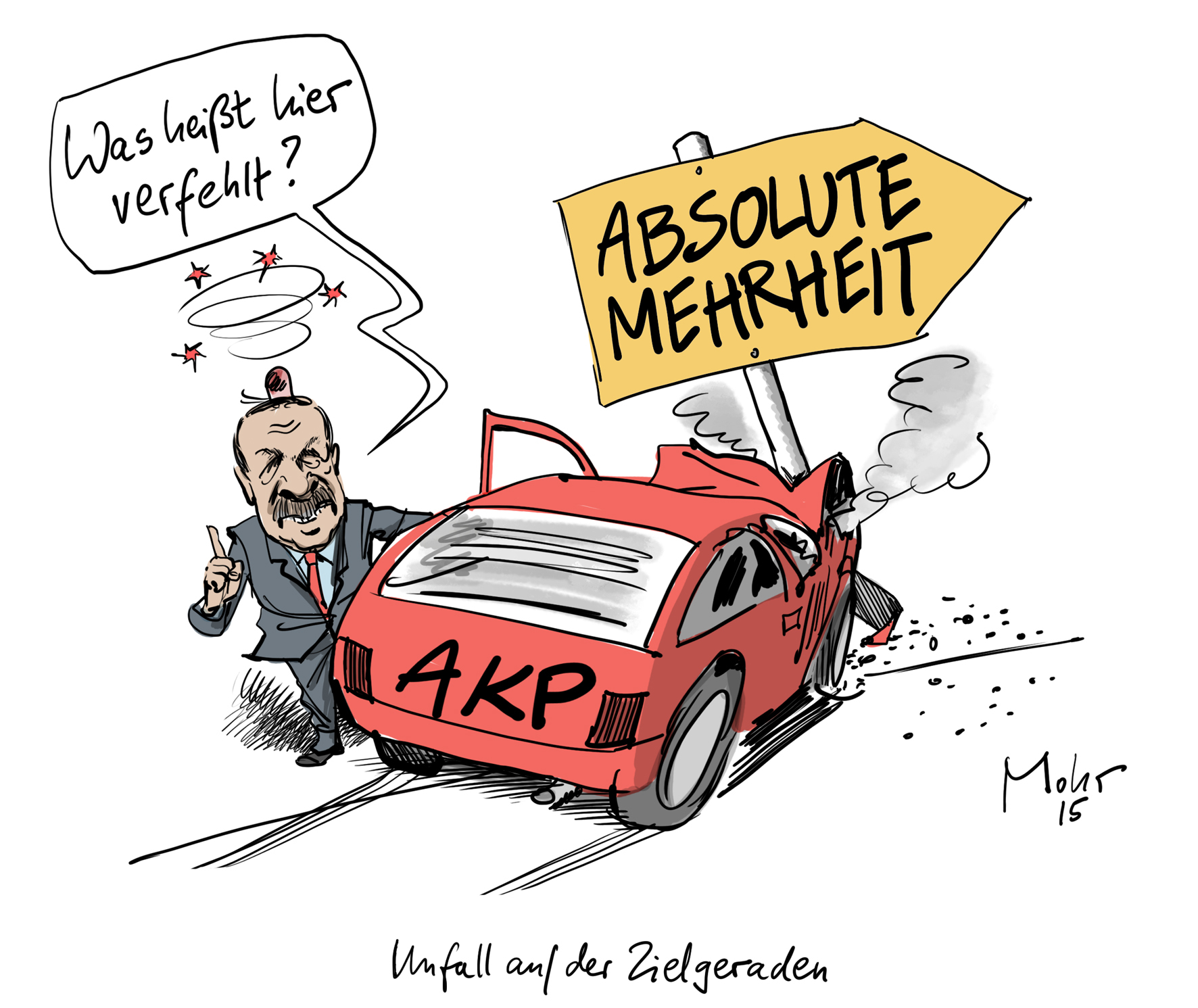 Unfall auf der Zielgeraden