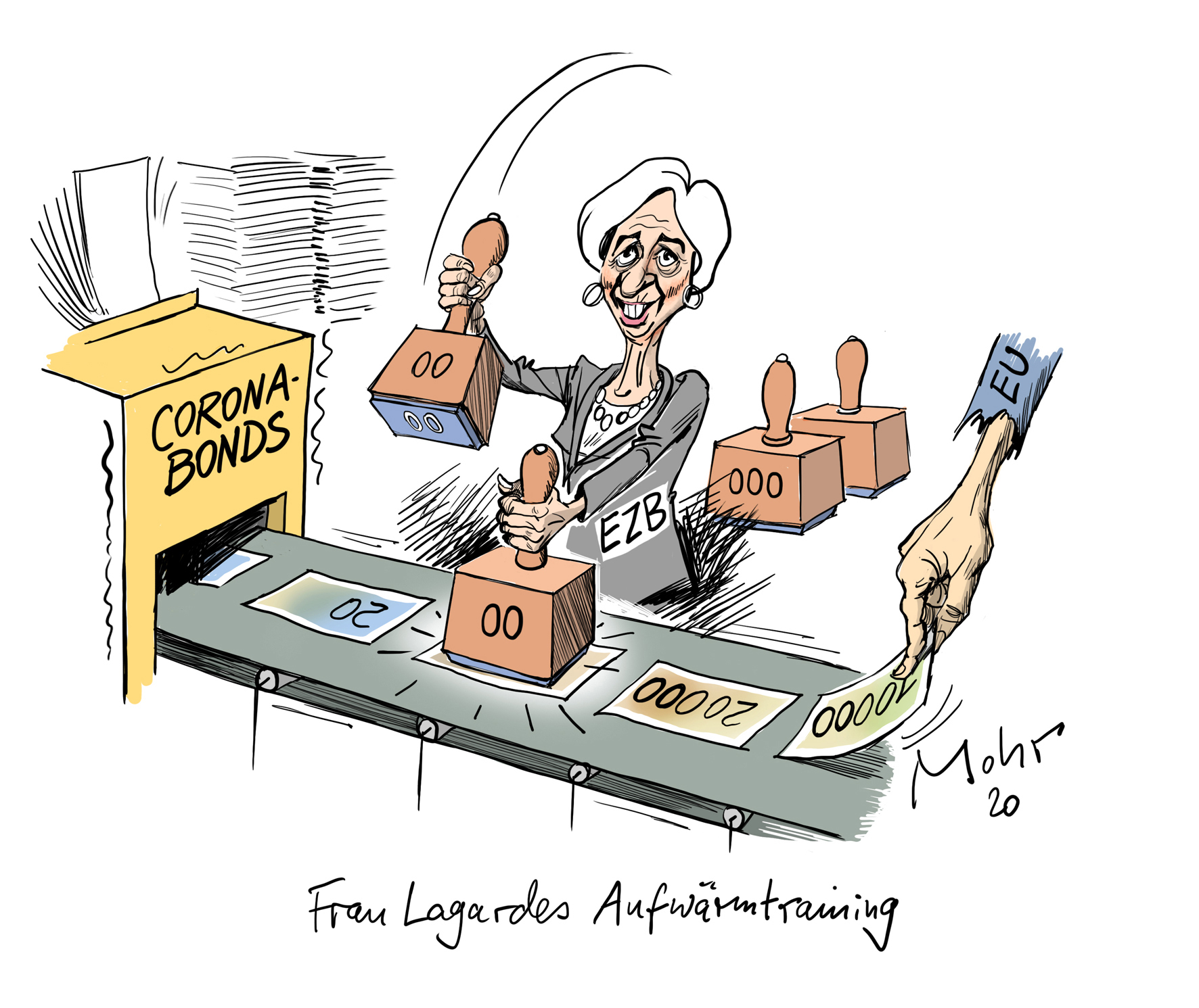 Frau Lagardes Aufwärmtraining