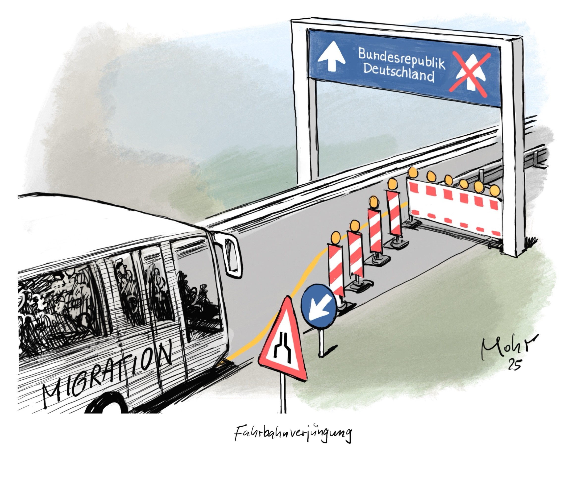 Fahrbahnverjüngung