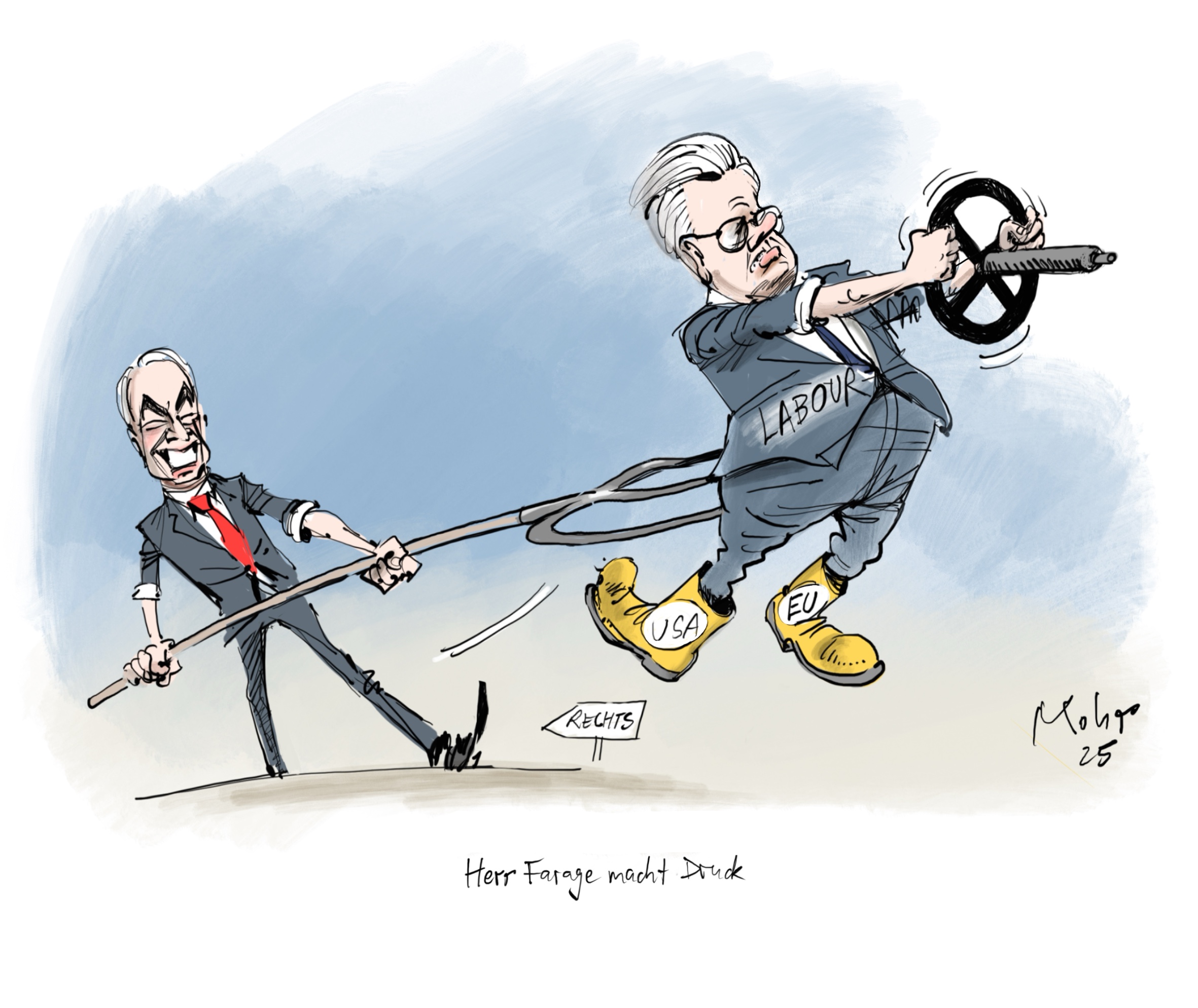 Herr Farage macht Druck