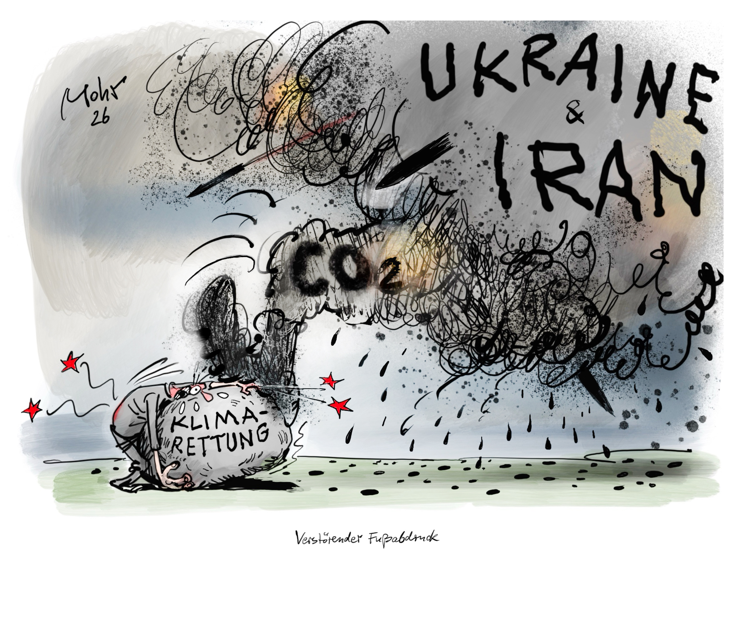 Verstörender Fußabdruck