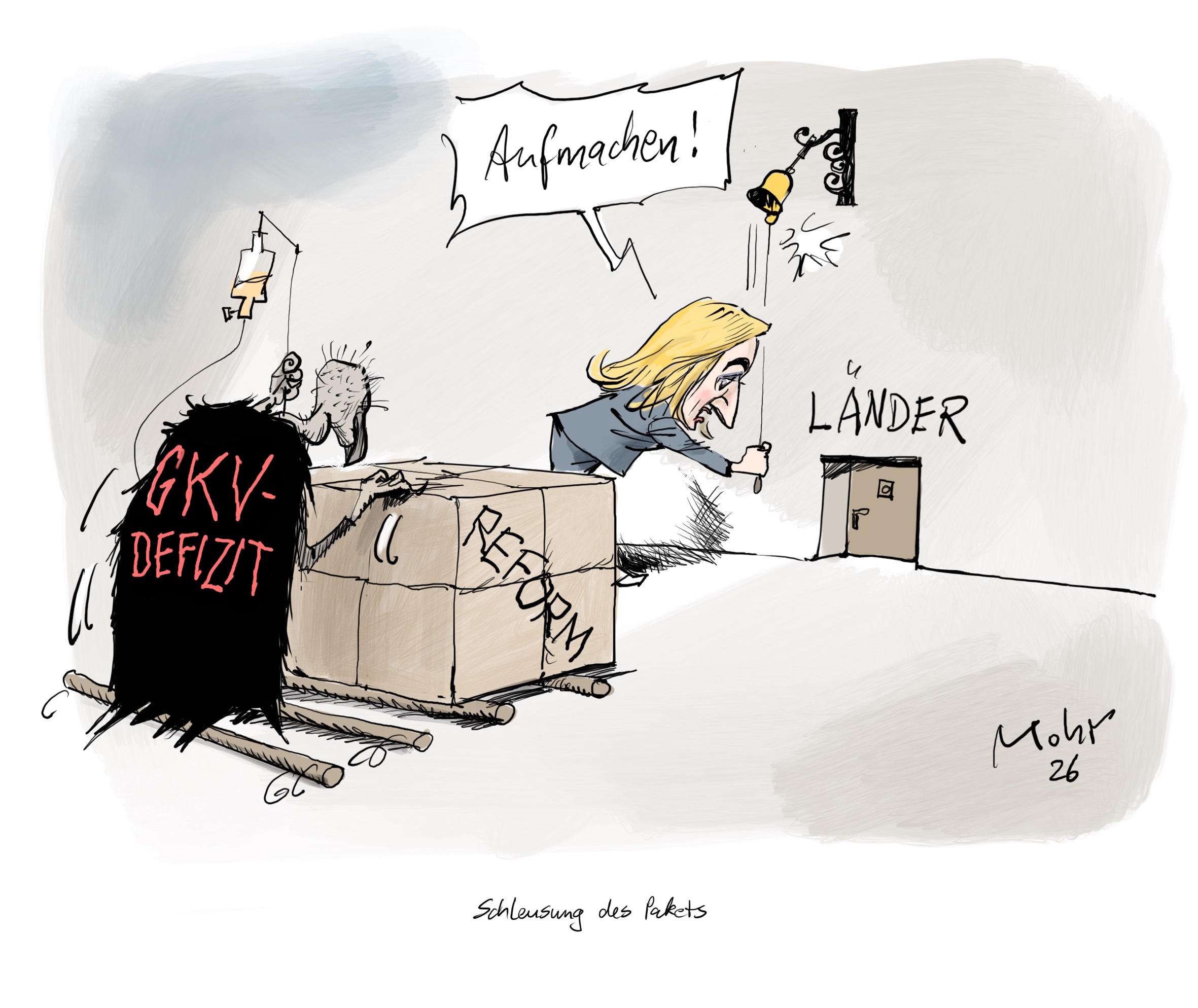 Schleusen des Pakets